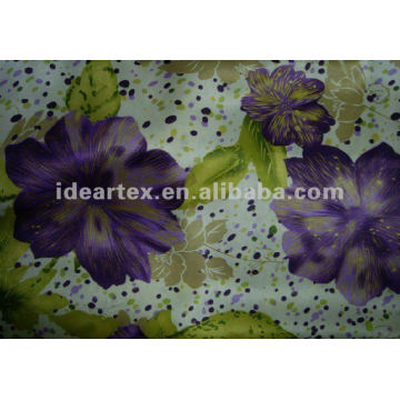 Polyester Big Matt Satin imprimé de fleurs pour la robe de la Dame